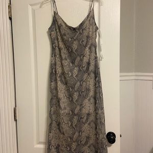 NWT Lulus Snakeskin Midi Dress with Slit